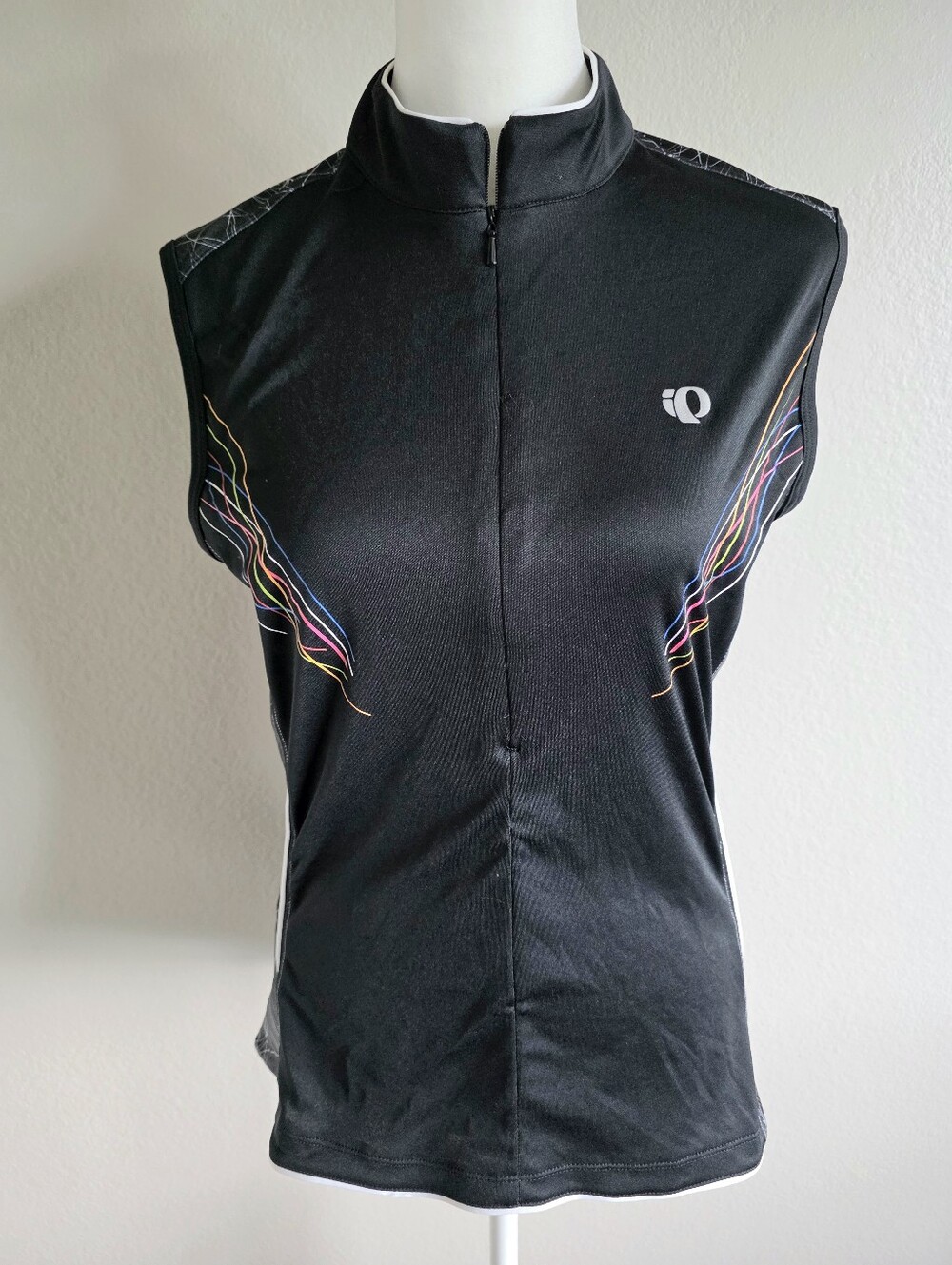 Pearl Izumi Cycling Jersey Womens Large Black Abstract Geo Sleeveless Select